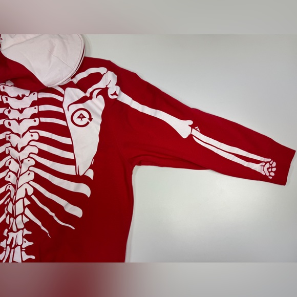 VTG LRG Dead Serious Skeleton Skull Hoodie Lifted Research Group RED YE RARE 4XL - Picture 14 of 16